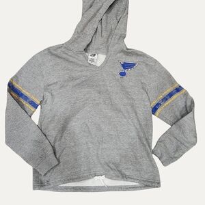 NHL Gray Hoodie Sweatshirt with Blue and Gold Accents